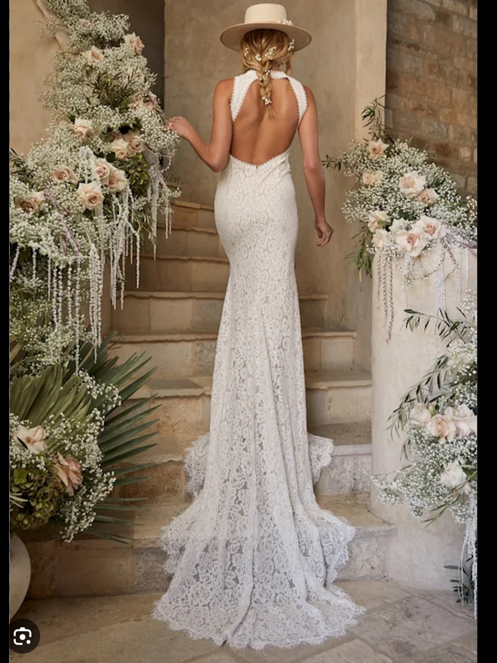 LULUS Love Everlasting White Floral Lace Mermaid Maxi Dress XS